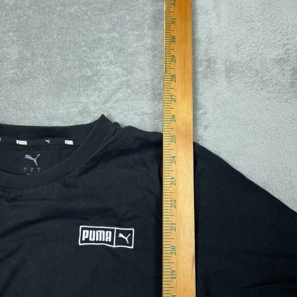 Puma Black Logo Mens T-Shirt Large Short Sleeve Casual Top a0691 - Picture 3 of 7